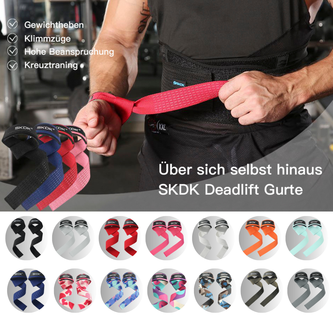 Ironpulse SKDK Zughilfen – Lifting Straps für Männer & Frauen | Deadlift, Kreuzheben, Krafttraining