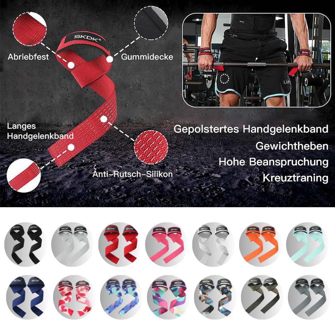 Ironpulse SKDK Zughilfen – Lifting Straps für Männer & Frauen | Deadlift, Kreuzheben, Krafttraining