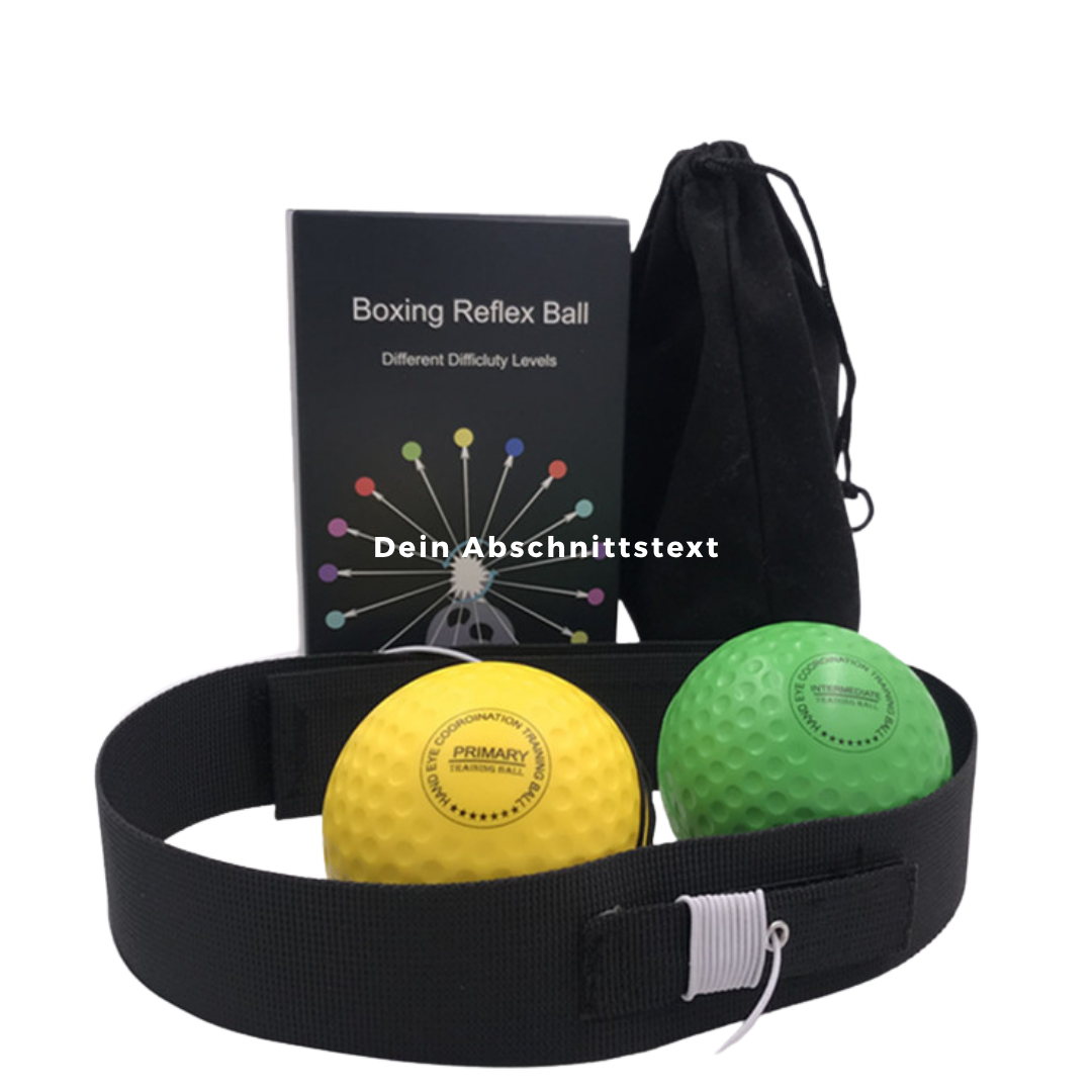 Reflexball-Set für Reaktion & Koordination – 4 Bälle + 2 Stirnbänder + Zubehör