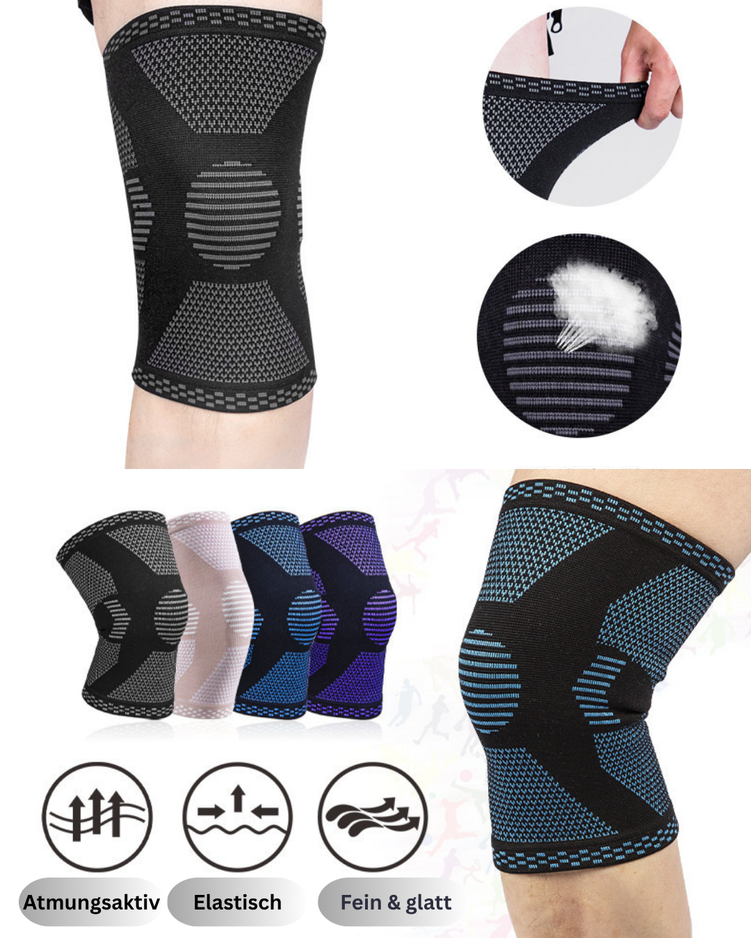 IRONPULSE™ 3D-Kompressions-Kniebandage – Stabilität & Support für dein Training